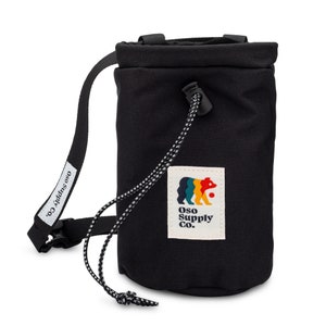 Classic Climbing Chalk Bag with Zipper Pocket | Charcoal Black
