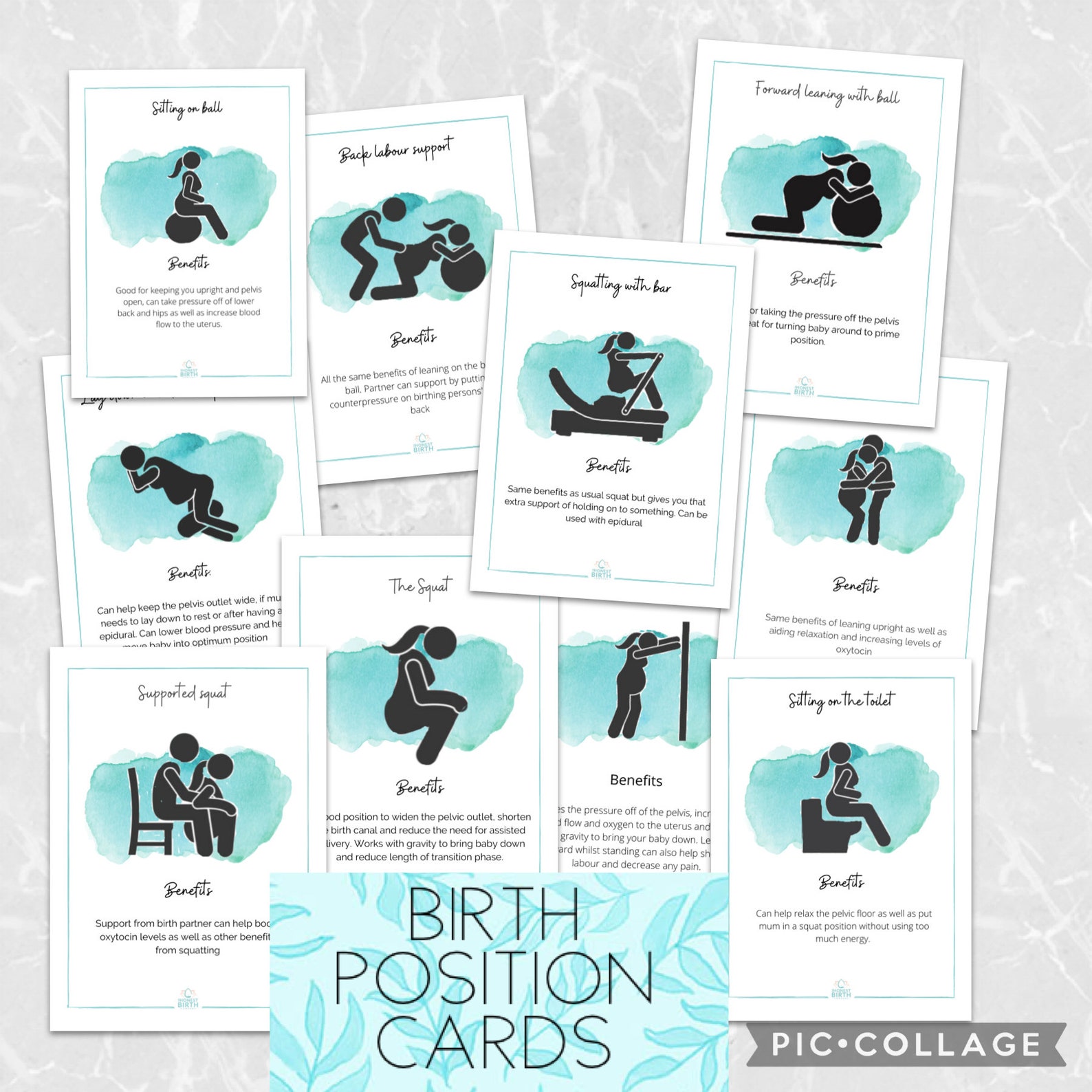 Birth positions flash cards | Etsy
