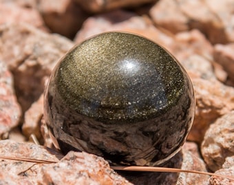 Gold Sheen Obsidian Sphere - 1.6 inches - 41 mm