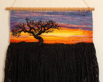 Woven Wall Hanging- SUNSET- Textile wall hanging-woven tapestry-woven wall art