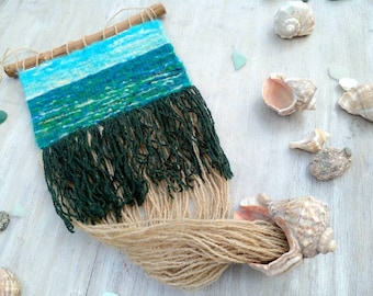 Woven wall hanging-Okean-Sea-Weaving-Mini woven wall hanging-Mother's day gift