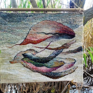 Woven Wall Hanging-ABSTRACTION - woven tapestry, woven wall art, textile wall hanging