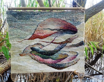 Woven Wall Hanging-ABSTRACTION - woven tapestry, woven wall art, textile wall hanging