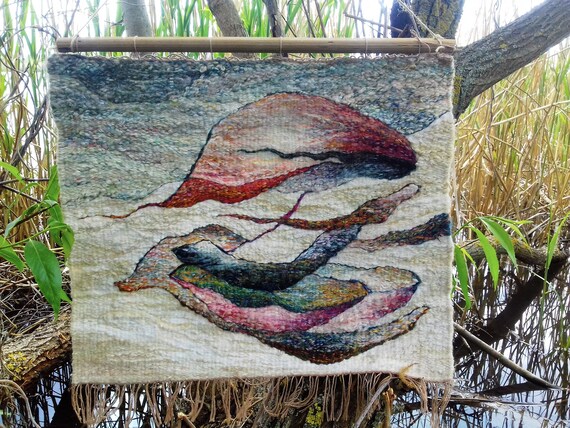 Woven Wall Hanging-ABSTRACTION - woven tapestry, woven wall art, textile wall hanging
