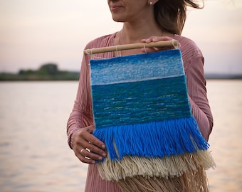 Woven Wall Hanging-SEA-Ocean-Wall Decor-Woven Wall Art-Weaving