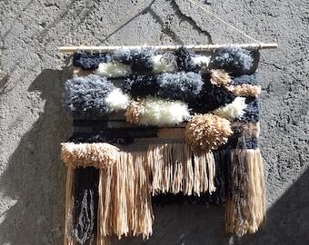 Woven Wall Hanging- MINIMALISM - woven tapestry, woven wall art , textile wall hanging