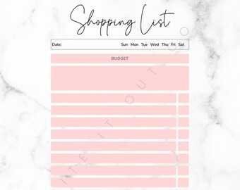 Printable Shopping List | Printable Groceries List | Shopping List | Printable List | Store List | Checklist | Grocery Store List