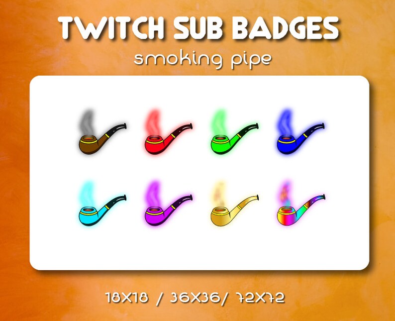Twitch Sub Badges / Twitch Sub Badges Smoking Pipes / Stream Etsy