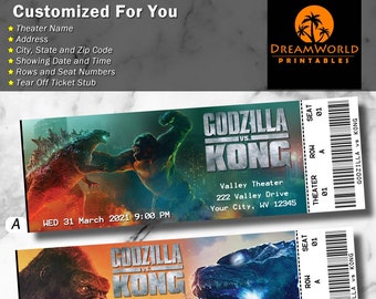 Godzilla contre Kong (2021) Billets de cinéma à collectionner