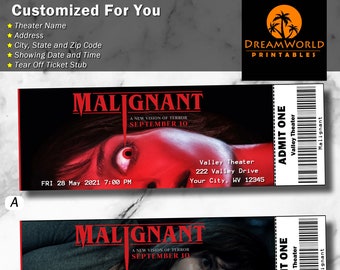 Printable Family Movie Night "Malignant" Tickets