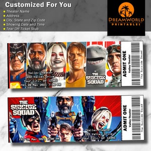 Printable Family Movie Night "The Suicide Squad" Tickets