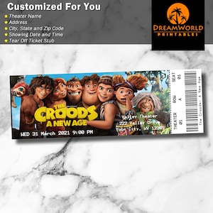 Printable Family Movie Night The Croods: A New Age Movie Tickets