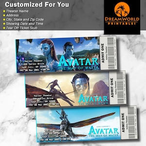 Printable Family Movie Night Avatar: Der Weg des Wassers Ticket