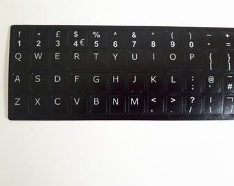 UK  English  British Replacement - Black  Keyboard Stickers for laptop and desktop keyboards   High Quality