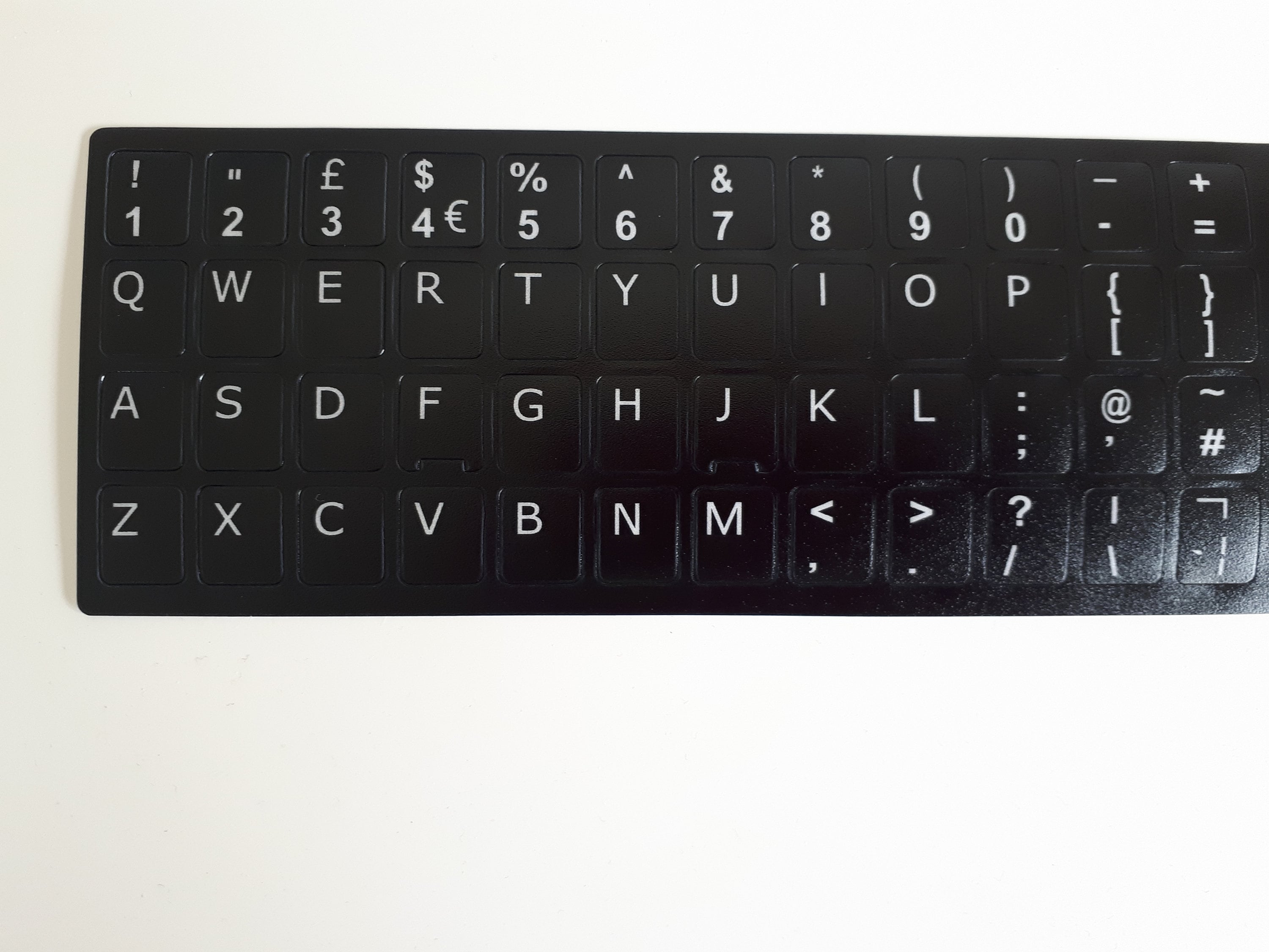 3X White Letters French Azerty Keyboard Sticker Cover Black for