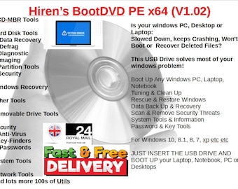 Repair & Fix, Recovery Windows Laptops / PC 10 8 7 XP Booting on a DVD  Latest Version Hiren's latest version, Deleted Pictures or Docs?
