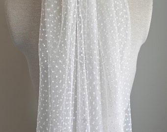 Haven Flocked Spot Tulle Veil | dot veil | textured veil | veil | bridal veil | wedding veil | Off white wedding veil