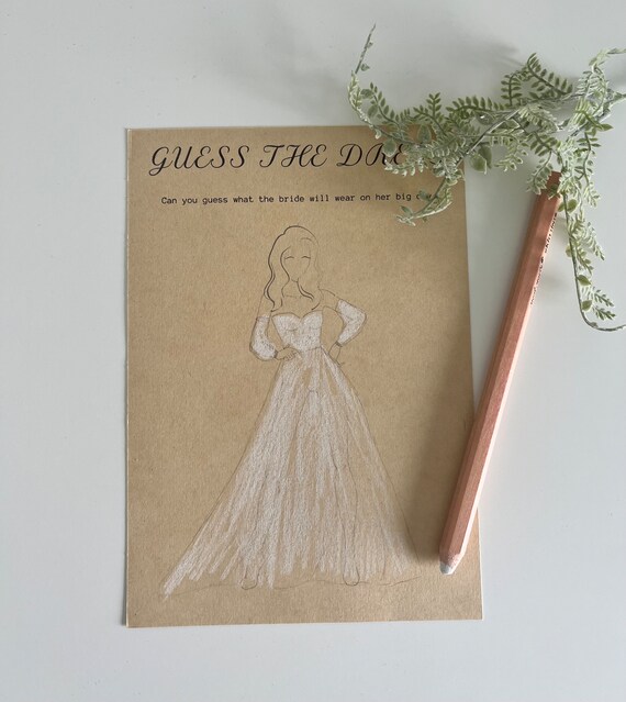 PRINTED Guess the Dress Bridal Shower Game| Printed for You| Hen Party Game,  Bridal Shower - Etsy