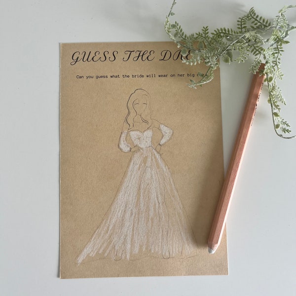 PRINTED Guess The Dress Bridal Shower Game| Printed For You| Hen Party game, Bridal Shower