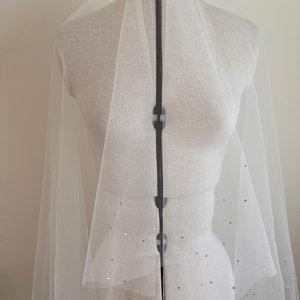 Ciara Two Tier Rhinestone Drop Veil| Bridal |Bridal veil