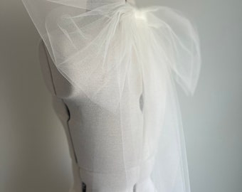 Bridal Bow Wedding Tulle Veil | | veil | bridal veil | wedding veil | Bow