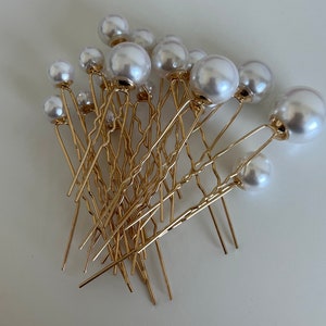Bridal Pearl Hair Pins Mix 18 Pieces Gold or Silver