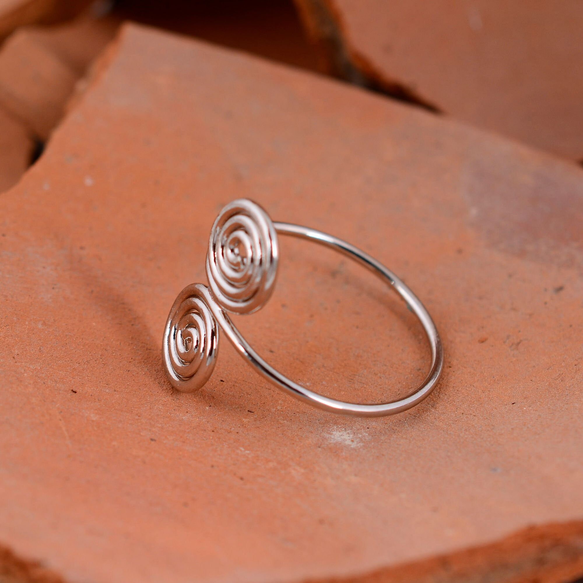 Spiralring niedlich Silber Kreis Ring Unikat Designee Ring Etsy