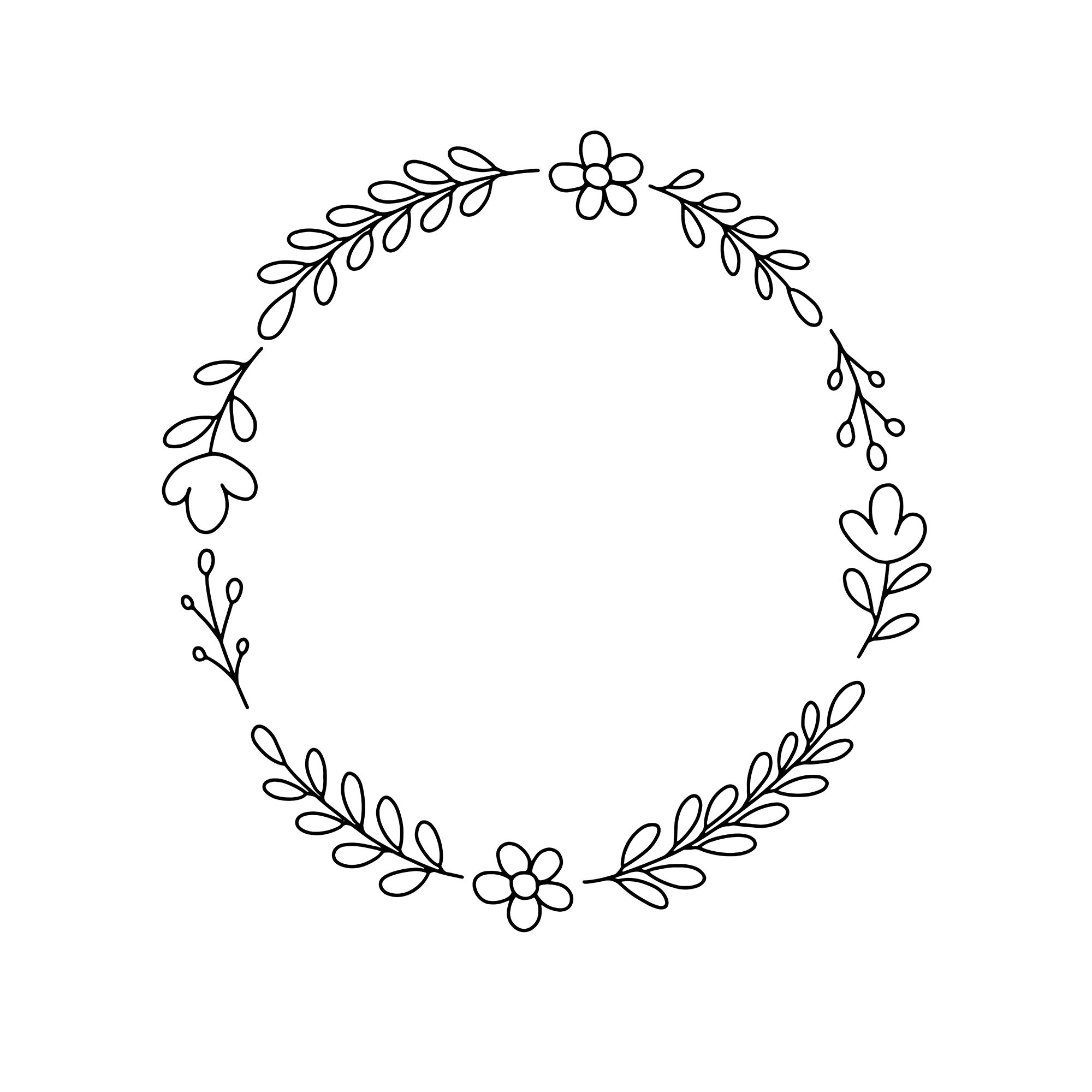 Doodle Blumenkranz von Hand gezeichnet ClipArt kleine | Etsy