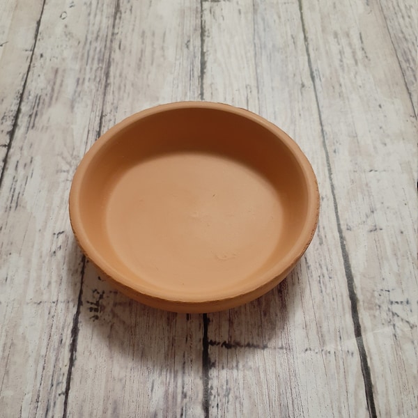 Terra Cotta - Clay Bowls - Hermit Crab Food Bowls - 3.2"D x 3.2"W x 0.78"H - Crabcuisineco