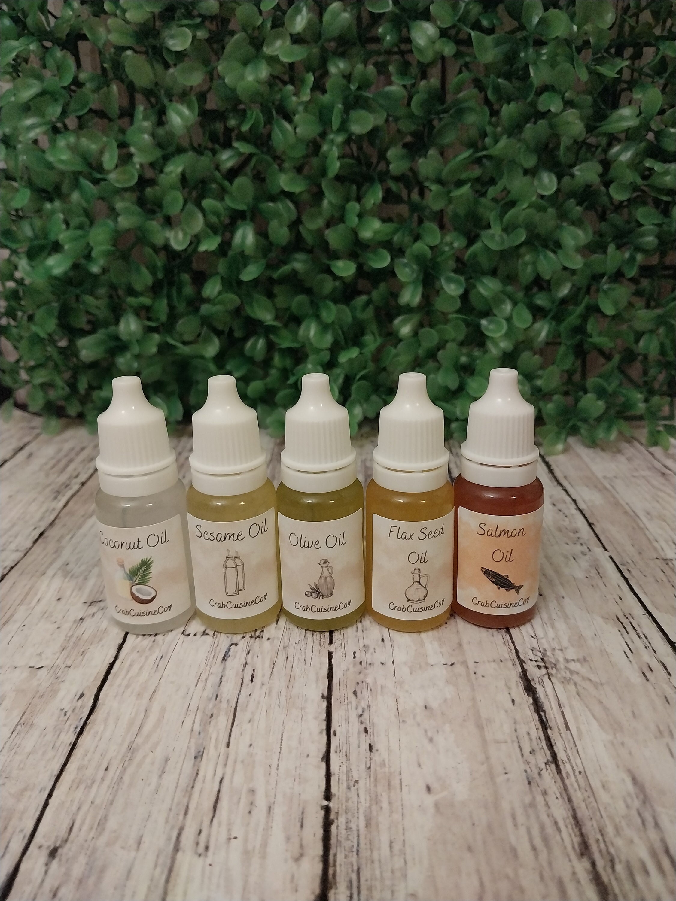 Five Oil Bundle - Salmon, Flax, Coconut, Sesame and Olive Oil - Hermit Crab  Food - 10 ML Bottles - Etsy
