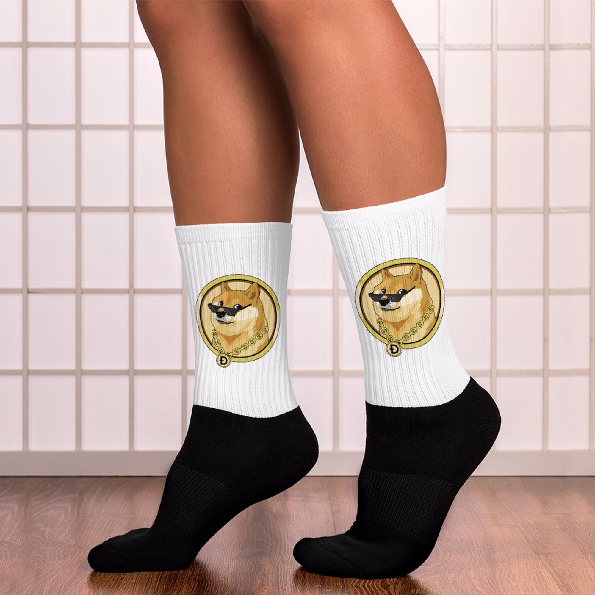 Dog Socks Doge Coin Socks Cute Dog Face Socks Dog Lover Etsy UK