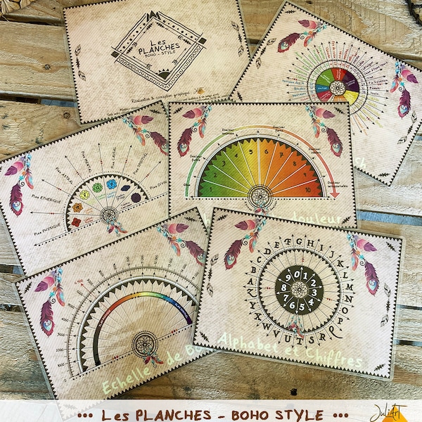 LOT 5 Planches / Cadrans pour Pendule "Boho Style"