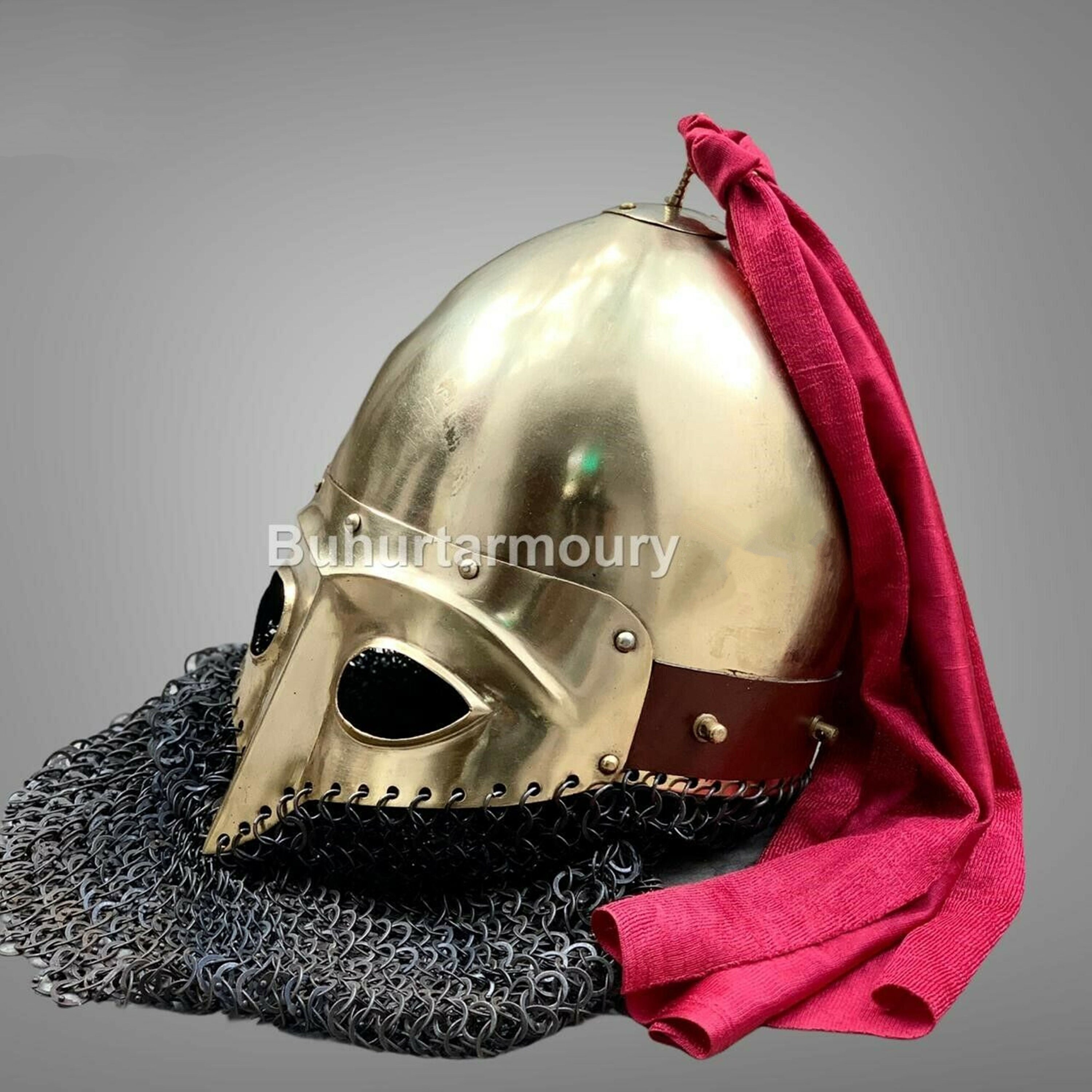 Medieval Viking Warrior HelmetBrass HelmetHandmade Steel Etsy