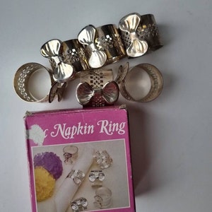 Silver plated napkin rings Set of 6 Bow napkin rings