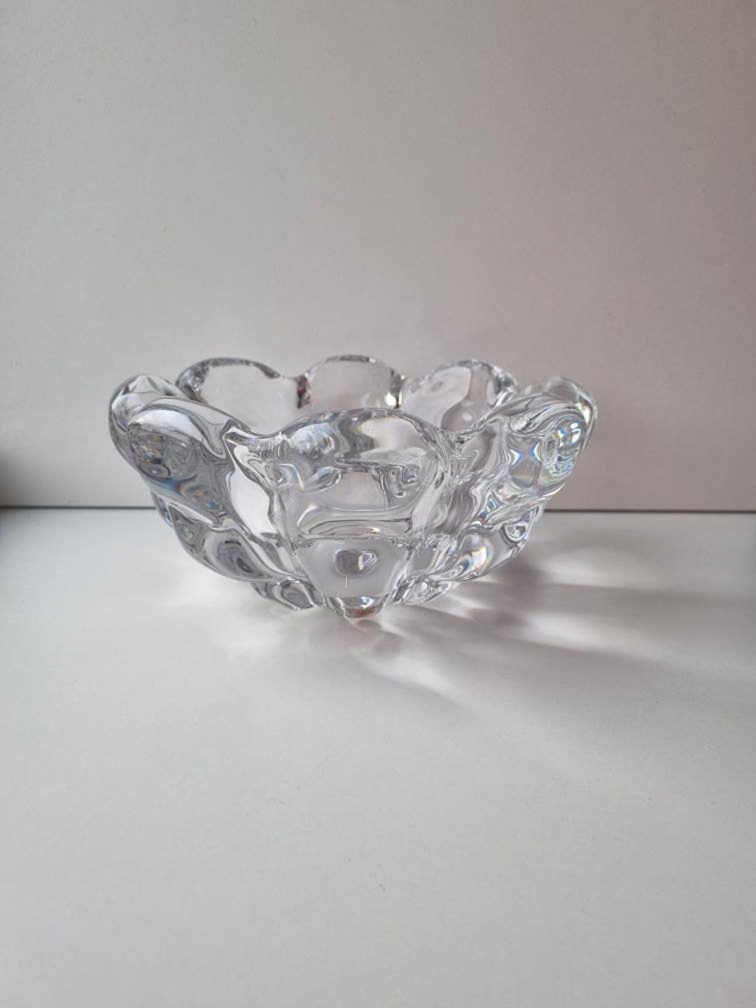 Orrefors Crystal Glass Bowl Vintage Crystal Bowl Heavy Glass Etsy