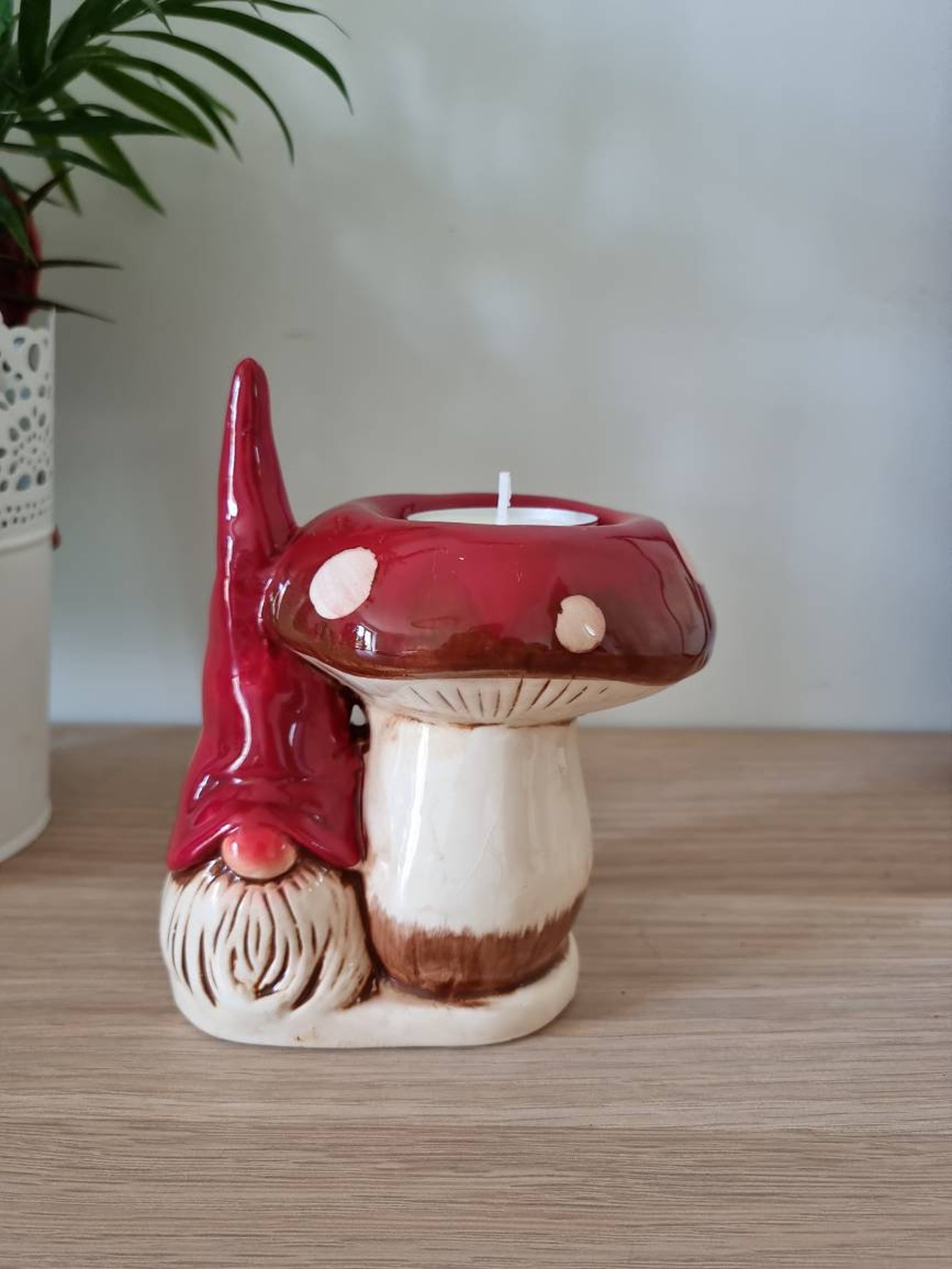 LAST ITEM SALE Mushroom tea light holder Ceramic mushroom Etsy
