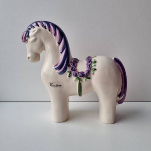 Vintage horse figurine, Ceramic horse Rosa Ljung Ceramic horse figurine Ceramic pony statue Collectible horse figurine