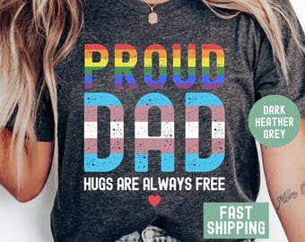 Free Dad Hugs Shirt Free Dad Hugs Pride T-Shirt LGBTQ Pride Trans Support Tee LGBT Ally Tshirt Dad Shirt for Pride Month Gift