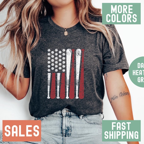 American Flag Baseball Shirt Baseball Flag T-Shirt American Flag Baseball Tee for Men Baseball T Shirt for Men Baseball Tshirt for Girls