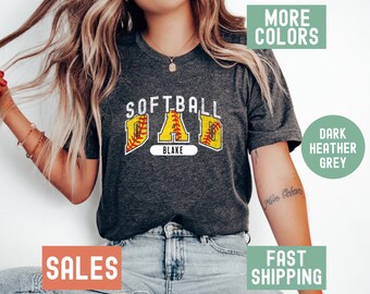 Personalized Softball Dad Shirt, Custom Softball Dad T-Shirt, Softball Dad Tshirt, Customized Dad Gifts, Gift For Dad, Father's Day Gift