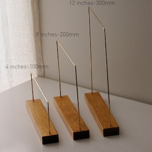 Thin necklace rack, slim brass and wood jewelry stand, modern minimalist necklace earring storage display, boutique jewelry display stand image 5