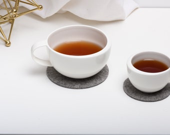 Wool Felt Coaster: Handmade Minimalist Coffee Table Decor