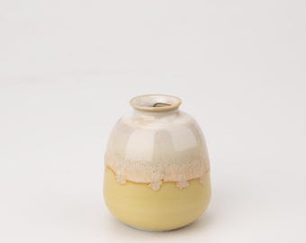 Handmade Mini Ceramic Vase: Dripping Glaze Pottery, Dry Flower Vase