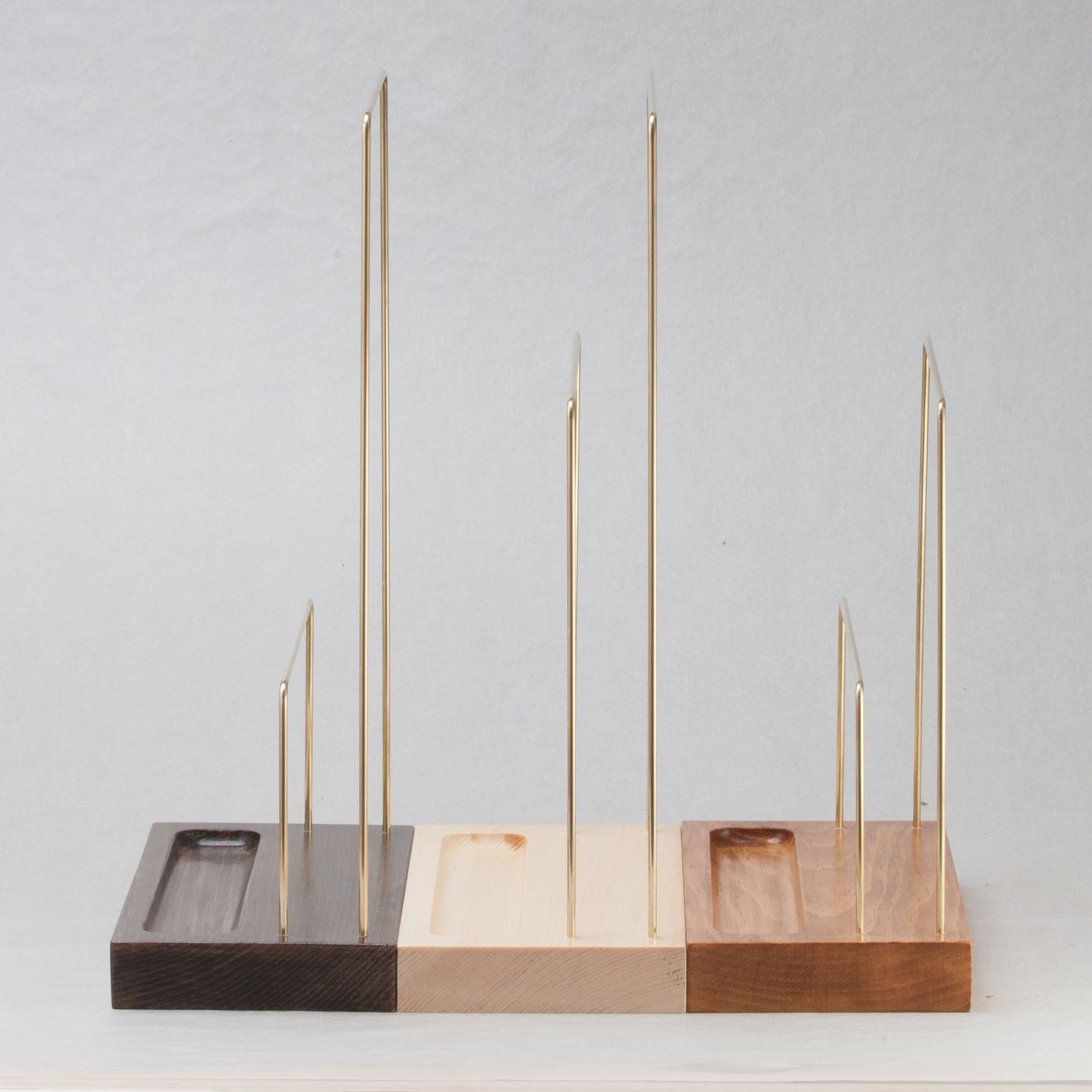 Compact Brass Jewelry Stand With Ring Dish Walnut Pine Etsy Canada