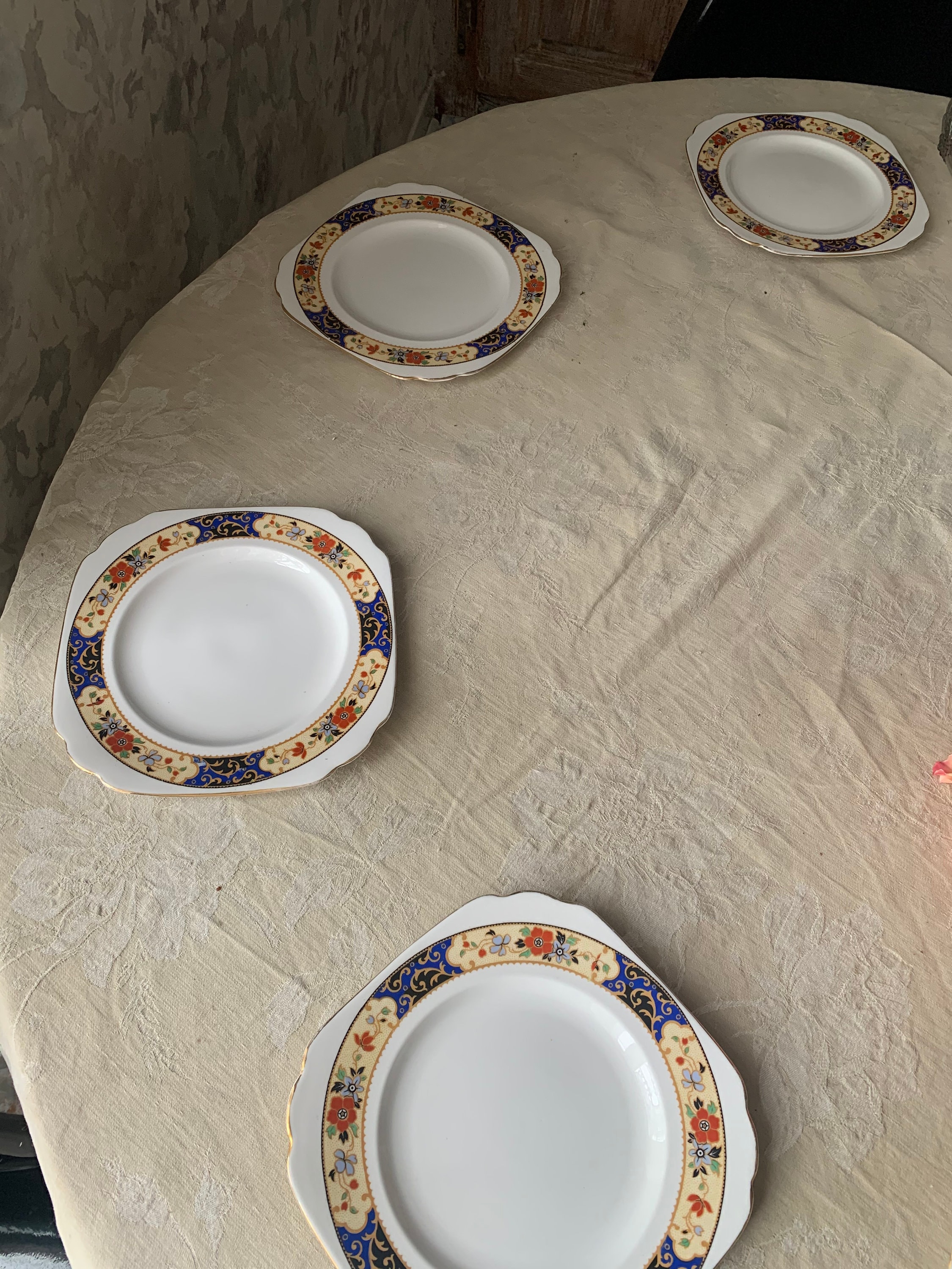 6 Beautiful Tuscan China Dessert Plates Cake Plate Sandwich Plate Made