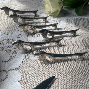 LOT DE 10 anciens repose couverts couteaux fourchettes en verre de 9,4