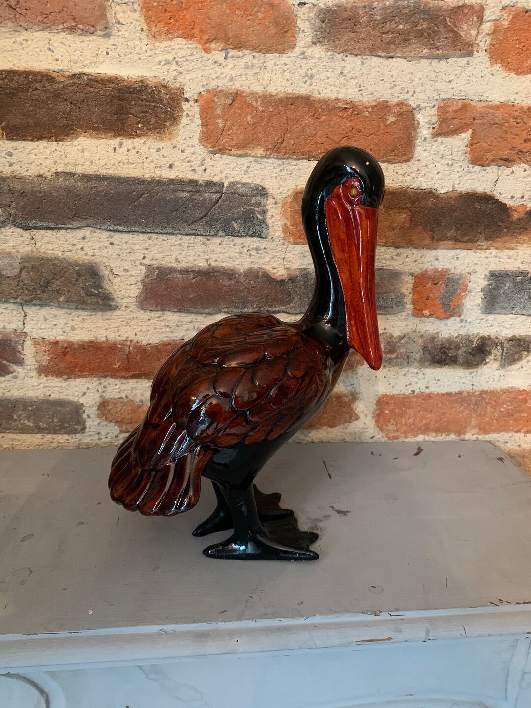 Beautiful Wooden Pelican Sculpture. Art and Collection - Etsy