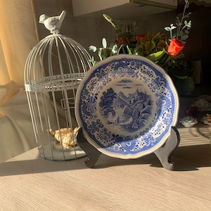 1960's Vintage VILLEROY & BOCH Burgenland Blue Plate / Villeroy and Boch Burgenland Blue and White Soup Plates.