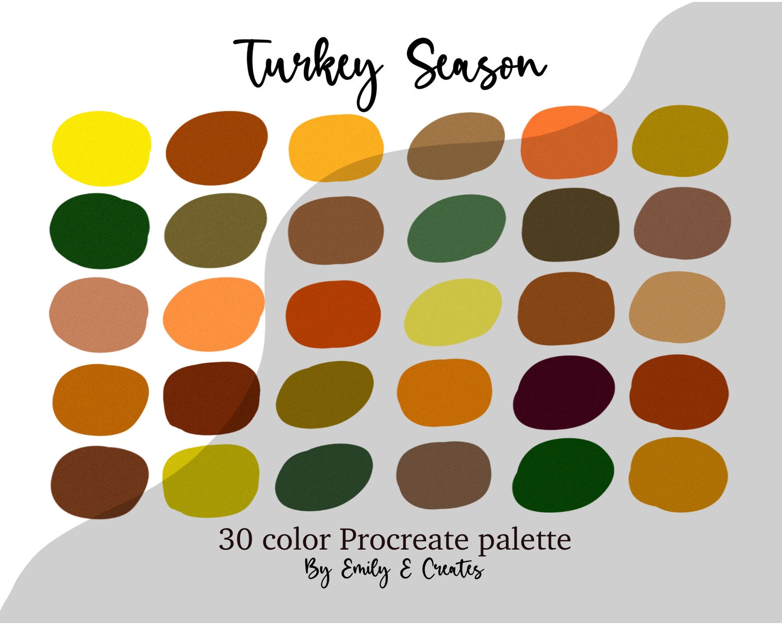Turkey Season Procreate Color Palette Procreate Tool - Etsy