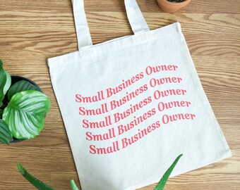 Small Business Owner Canvas Tote Bag - post office order drop off carrying bag - small biz supplies - vendor booth tote